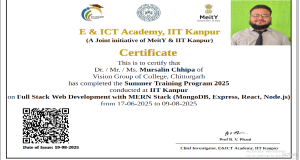 Certification from IIT Kanpur